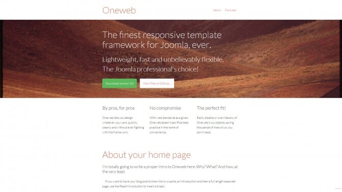 Oneweb Responsive Joomla Template Framework