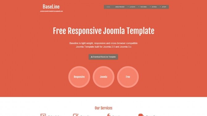BaseLine Free Responsive Joomla! Template